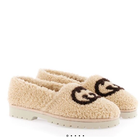 Gucci Tan Elea Merino Ballerinas - Picture 1 of 2